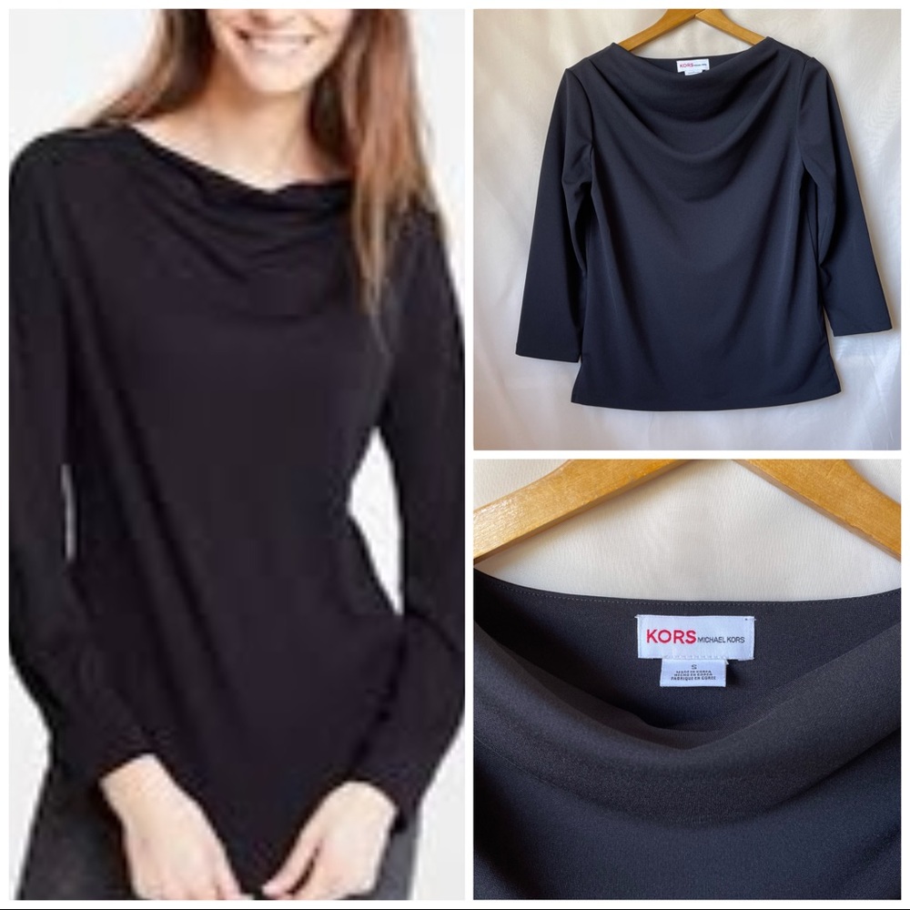 KORS Michael Kors Boat Neck Long Sleeve Top Size S